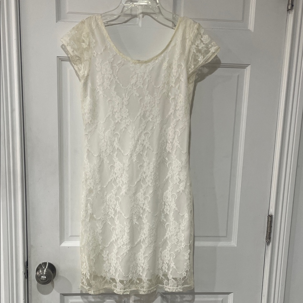 Velvet Torch Cream Lace Mini Dress